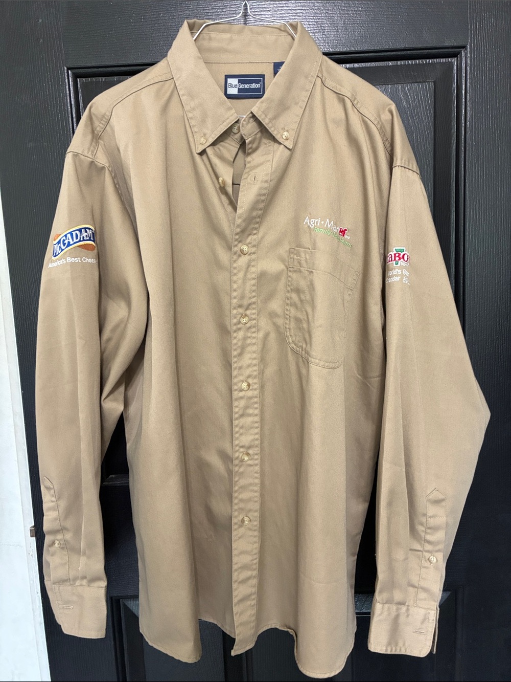 Blue Generation Men's Long-Sleeve Button-Down Work Shirt - Khaki
